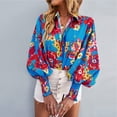 thumbnail image 3 of Camisa De Manga Larga Para Mujer, Camisa Holgada Y Transpirable Con Botones, Puños Elásticos Estampados Amigables Con La Piel Para La Vida Diaria ANGGREK  Otros, 3 of 6