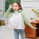 thumbnail image 4 of Penkiiy Chicas Chicas Camisa de manga larga Protección solar Capucha Ligera Entrenamiento atlético Suéter Top Rash Guard para niños 6 Años Verde, 4 of 5