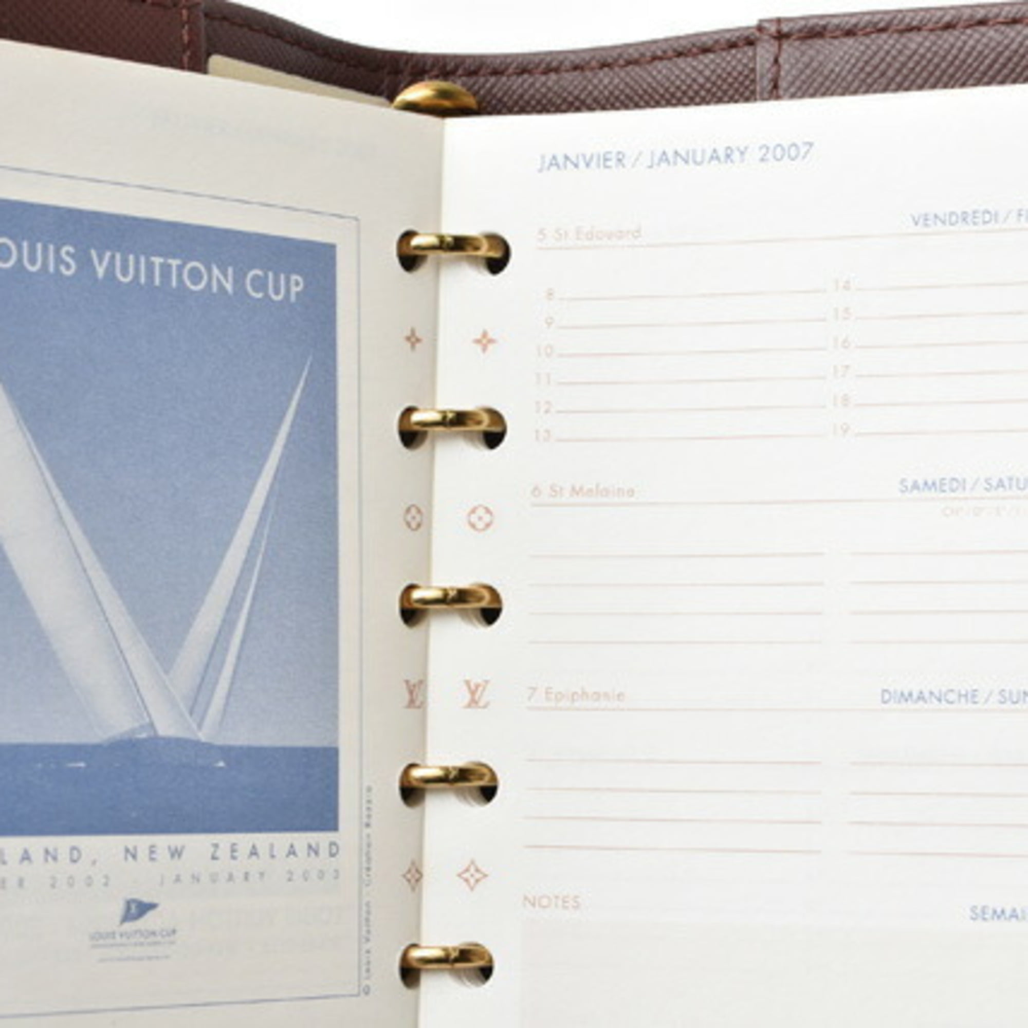 Auth Louis Vuitton Monogram Silver Mirror Agenda PM Note Book Cover  1G140040n