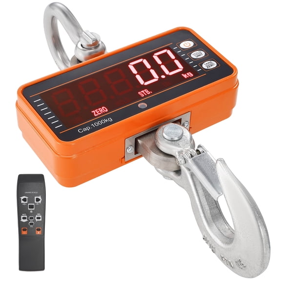 KFFKFF Digital Crane Scale Industrial Hanging Scale 2200 lbs/1000 kg Heavy Duty