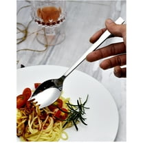 Masteelf Stainless Steel Long Handle Spork Heavy Duty Kitchen Spoon Ideal for Salad Dessert and Ice Cream Silver 1 Pc