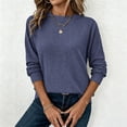 thumbnail image 2 of ByworldtasicNo Boundaries Women's Long Sleeve Tops Mock Turtleneck Ribbed Knit Basic Shirts Workout Undershirts Stretch Tee, 2 of 8