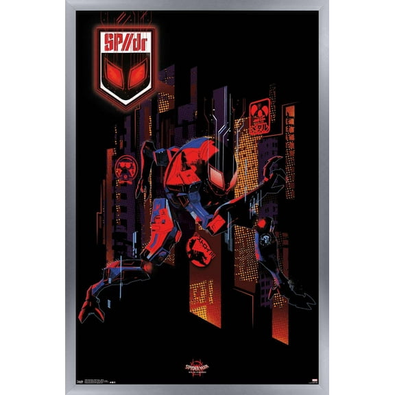 Marvel Spider-Man - Into The Spider-Verse - Sp//Dr Wall Poster, 14.725" x 22.375", Framed