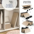thumbnail image 6 of Hearth & Harbor Ottoman Storage Bench, Faux Leather 30" Foot Stool Ottoman With Storage, Taupe, 6 of 8