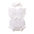 thumbnail image 3 of GYRATEDREAM Newborn Baby Girl Clothes Infant Romper Ruffle Sleeve Jumpsuit Bodysuit 0-3 Months, 3 of 4