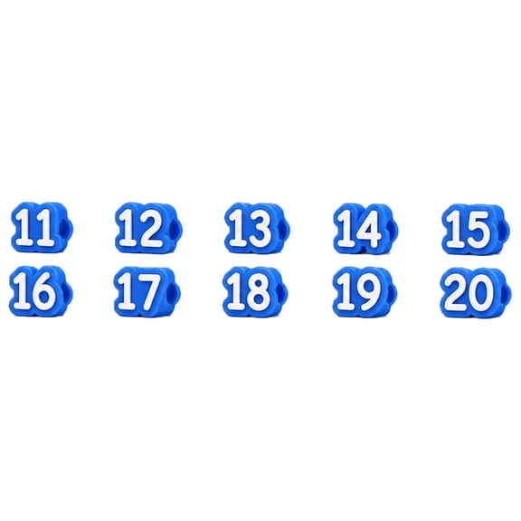 10 Pc Numbered Pencil Toppers, Pencils Tracking Markers, 11-20 Numbered Silicone Pencil Covers, 3D Printed Reusable Pencil Labels for Teachers, Pencil Tracking Caps for Office Home Organization