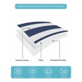thumbnail image 5 of Quilts Full Size, Navy Blue Stripe Soft Comforter Bedding Set for Bed, Modern Simple Geometric White Striped Lightweight Quilted Bedspread with Pillow Cover(2 Pieces) for All Season, 78x90 Inch, 5 of 6