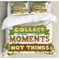 thumbnail image 1 of Saying Duvet Cover Set King Size, Mountainous Design with Flowers and Landscape Layout Wise Saying, Decorative 3 Piece Bedding Set with 2 Pillow Shams, Umber Pastel Brown, by Ambesonne, 1 of 3