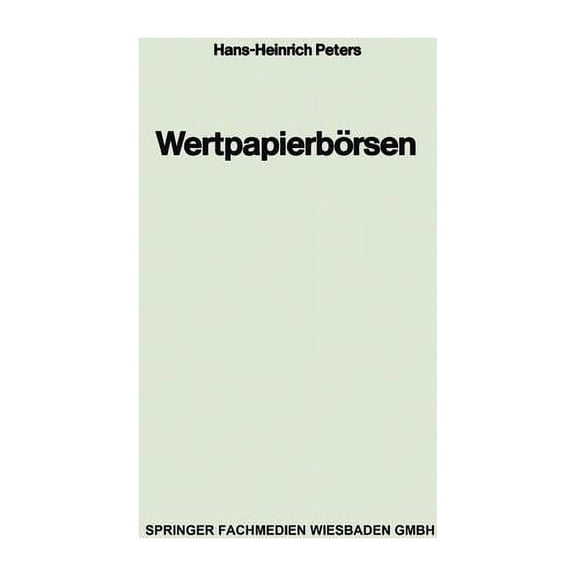 Wertpapierbörsen, (Paperback)