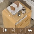 thumbnail image 5 of Night Stand Nightstand with Drawer Storage Curved Bed Side Table End Table for Bedroom, Oak, 5 of 8