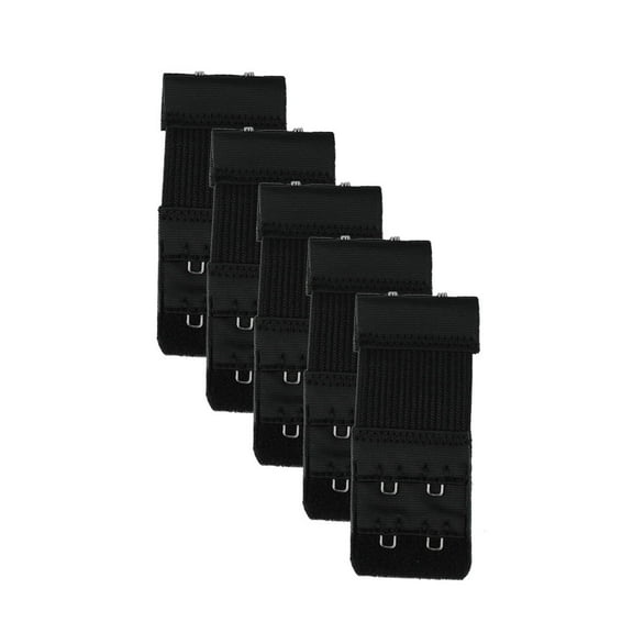 INSPIRE CHIC Women 5Pcs Strechy Bra Extenders, 2x2/2x3/2x4 Hooks Elastic Back Bra Extension Strap Bra Band Black-1