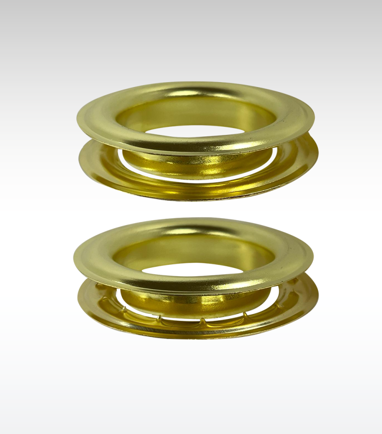MICRON Round 12 Brass Curtain Grommets and Teeth Washers Brass Finish