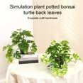 thumbnail image 3 of Toystoory Plantas artificiales Hoja Planta falsa Interior Exterior de boda falsa Hogar Paisaje de Navidad Regalo de inauguración de la casa Decoración blanco verde con maceta, 3 of 6