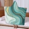 thumbnail image 5 of Blue and Gold Marble Flow Veins Pattern Hooded Bath Towel，60"x35" for Ages 3 To 12 Kids, Quick Dry Lightweight Soft Microfiber Hood Beach Towel Cover Up for Kids, 5 of 7