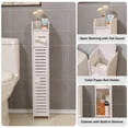 thumbnail image 4 of Small Bathroom Storage Cabinet, Freestanding Toilet Paper Storage with Door and Shelves, Corner Floor Cabinet, Bathroom Organizers and Storage for Small Spaces, White, 4 of 6