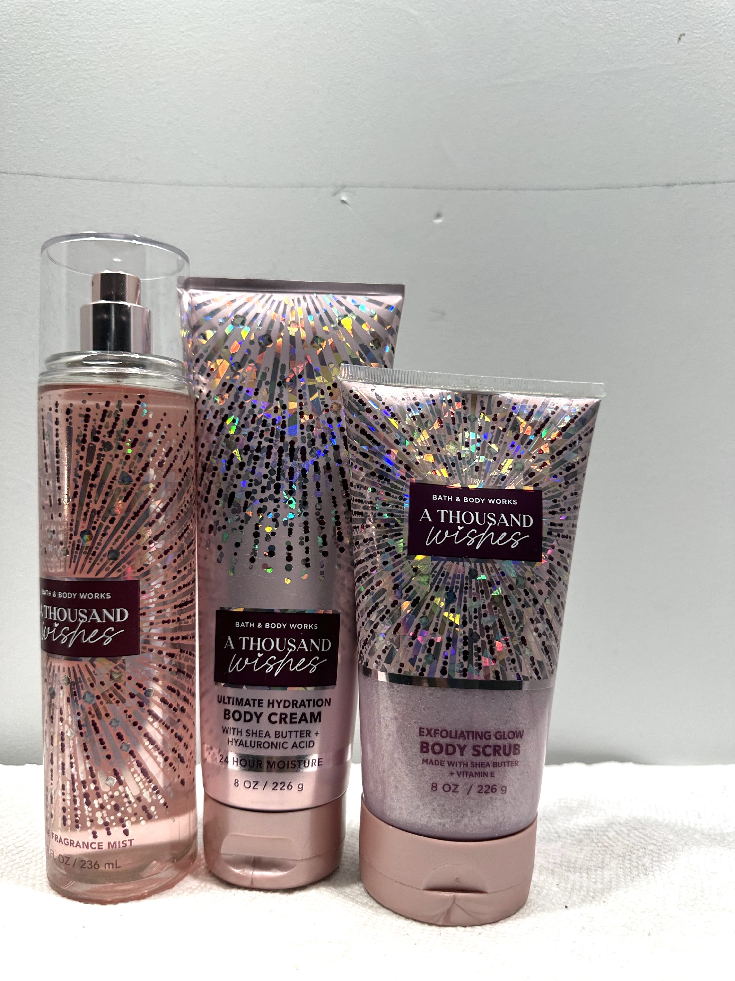 Bath & Body Works A Thousand Wishes 3 Piece Gift Set (Fine Fragrance Mist 8 fl oz, Ultimate