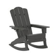 thumbnail image 2 of BizChair Adirondack Rocking Chair with Cup Holder, Weather Resistant HDPE Adirondack Rocking Chair in Gray, 2 of 11