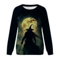 thumbnail image 4 of Xdegoge Women Plus Size Halloween Shirts Witch Graphic Tees Print Long Sleeve Sweatshirt Crew Neck Vintage T-Shirts 2025 Fall Season Festival Pullover Tops Family Funny Gifts, 4 of 5
