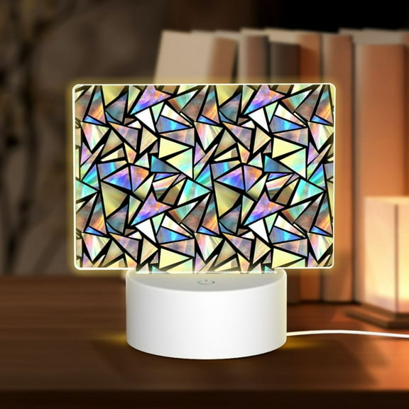 Hirioo Colored Glass for Rectangular Acrylic with Night Light Best Gifts for Lover Girl Mom, Valentine's Day Anniversary Birthday Wedding Present