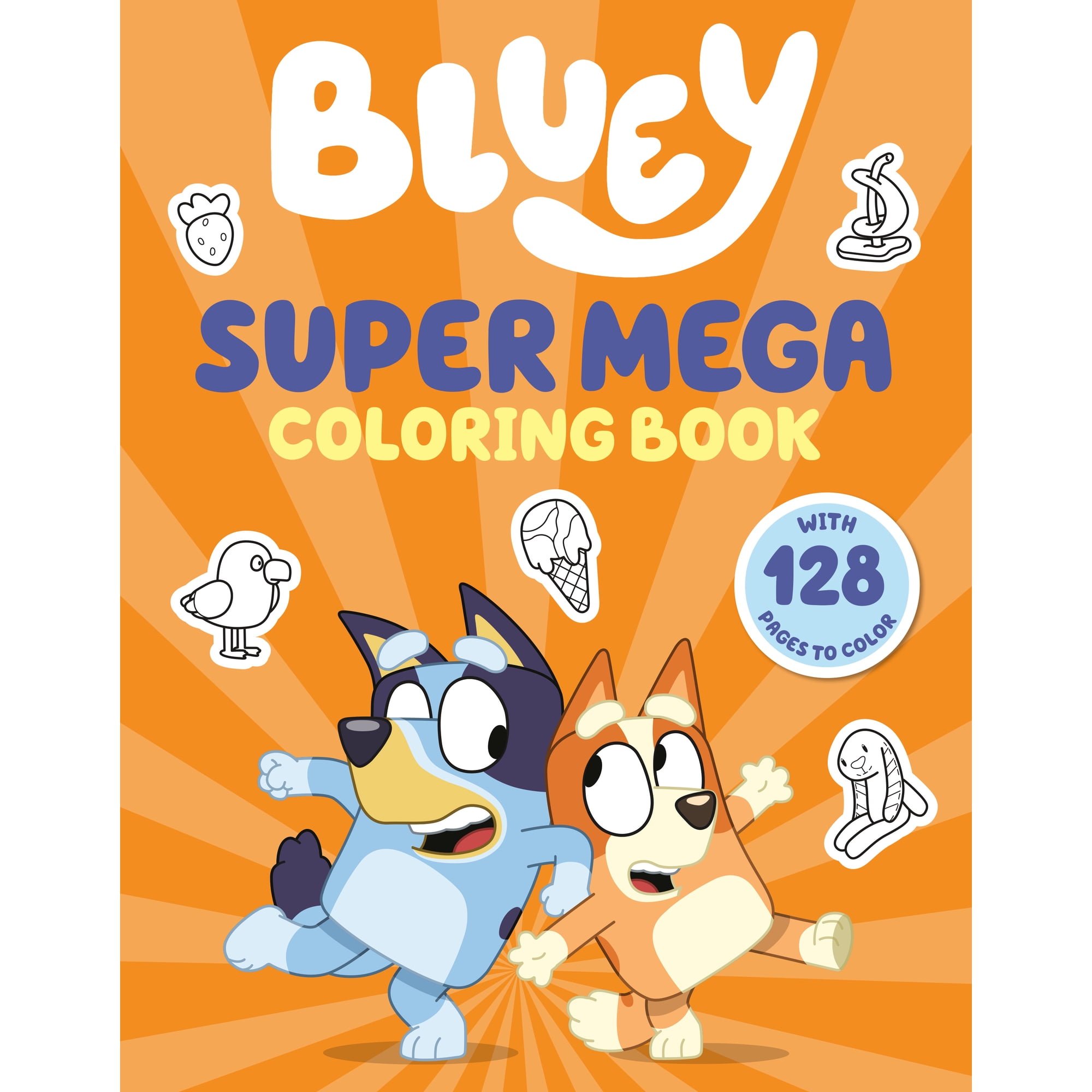 Bluey: Super Mega Coloring Book, 128 pages (Paperback)