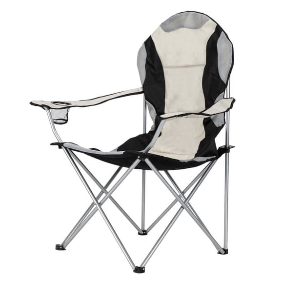 imerelez Medium Camping Chair Fishing Chair Folding Chair Black Gray
