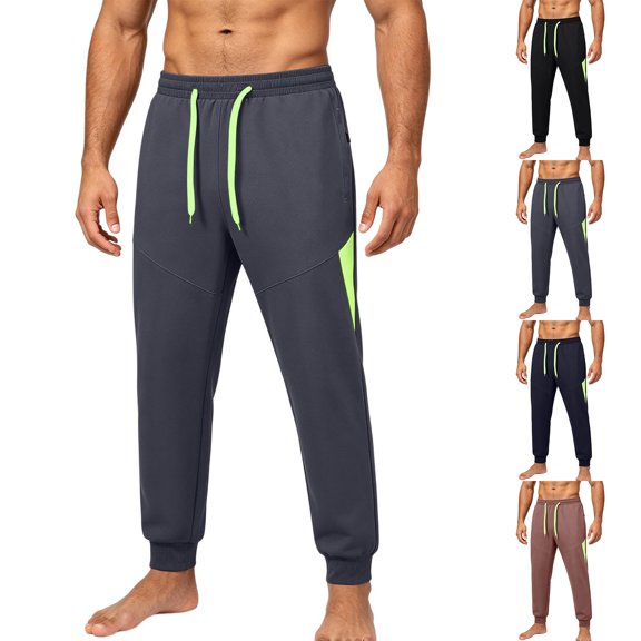 Vetsdori Men's Color Block Pants Joggers Lightweight Pockets Trendy Sport Elastic Waist Athletic Sports Pants for Men Pantalones
