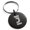 Black, variant on Stainless Steel Letter J Initial Empire Monogram Engraved Small Medallion Circle Charm Keychain Keyring