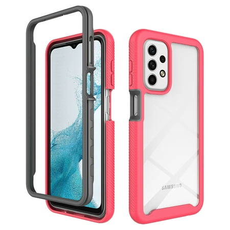 UUCOVERS for Samsung Galaxy A23 Case, Galaxy A23 Phone Case Full Body Bumper Dual-Layer PC + TPU Case Shockproof Clear Back Protective Phone Cover for Samsung Galaxy A23 4G (Rose)