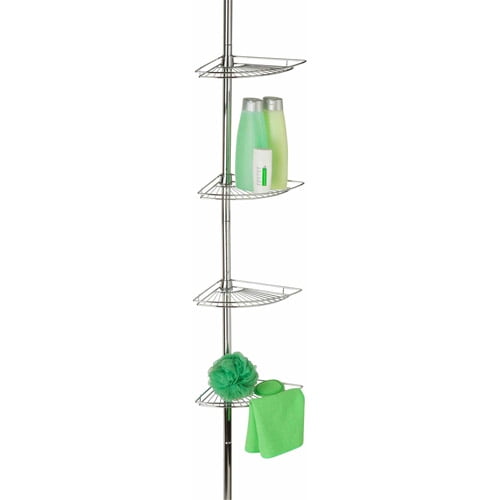 Honey Can Do Corner Tension Rod Shower Caddy, Chrome
