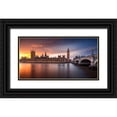 thumbnail image 1 of Merakiphotographer 24x15 Black Ornate Wood Framed with Double Matting Museum Art Print Titled - London Palace of Westminster Sunset, 1 of 4