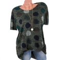 thumbnail image 1 of Jerseys con estampado de lunares y manga corta con cuello redondo para mujer Adepaton CJWUS-4149, 1 of 1