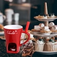 thumbnail image 4 of 200Ml Ceramic Chocolate Melting Cup, Cheese Candy Mini Fondue Pot with forks for Date Night Birthday Wedding Gifts, 4 of 6
