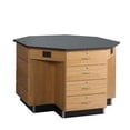 thumbnail image 2 of Diversified Woodcrafts 1544KF Octagon Workstation with Drawer Base and Flat Top, 2 of 2
