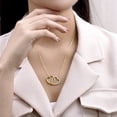thumbnail image 4 of JeenMata Lab Grown Diamond Interlocking Heart Shape Pendant Necklace in Yellow Gold Plating, 4 of 5