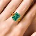 thumbnail image 5 of Gem Stone King 10.00 Ct Emerald Cut Green Malachite 18K Yellow Gold Plated Silver Ring, 5 of 6
