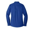 thumbnail image 4 of Port Authority Women's Long Sleeve Carefree Poplin Shirt, True Royal, X-Large, 4 of 4