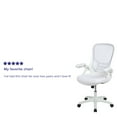 thumbnail image 6 of BizChair High Back White Mesh Ergonomic Swivel Office Chair with White Frame and Flip-up Arms, 6 of 16