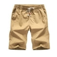 thumbnail image 6 of Men's Linen Elastic Waist Drawstring Shorts - Classic Fit for Summer Beach and Outdoor Activities, 6 of 6