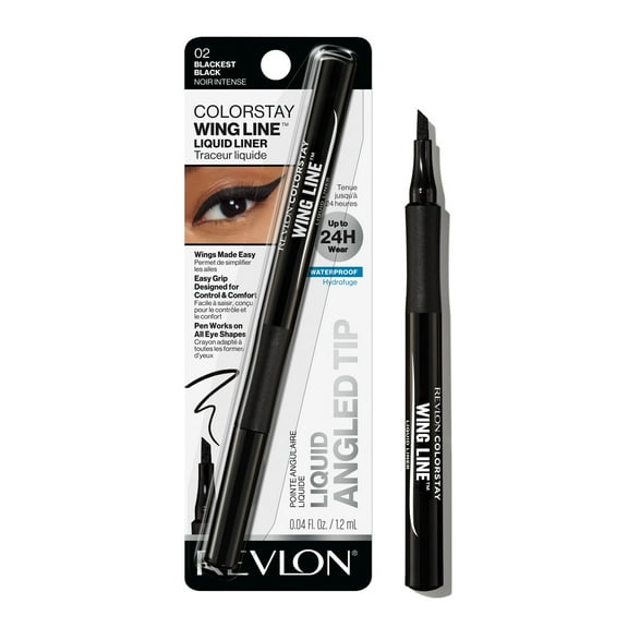 Revlon ColorStay Wing Line Waterproof Liquid Eyeliner, Blackest Black, 0.04 fl oz