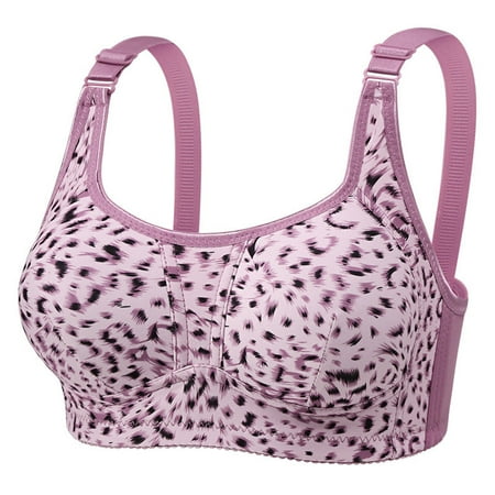 Wireless Bras Plus Size  Xunlbb Woman s Solid Color Thin Style Ventilate Back Buckle Bra Without Steel Rim(Purple 42/95)