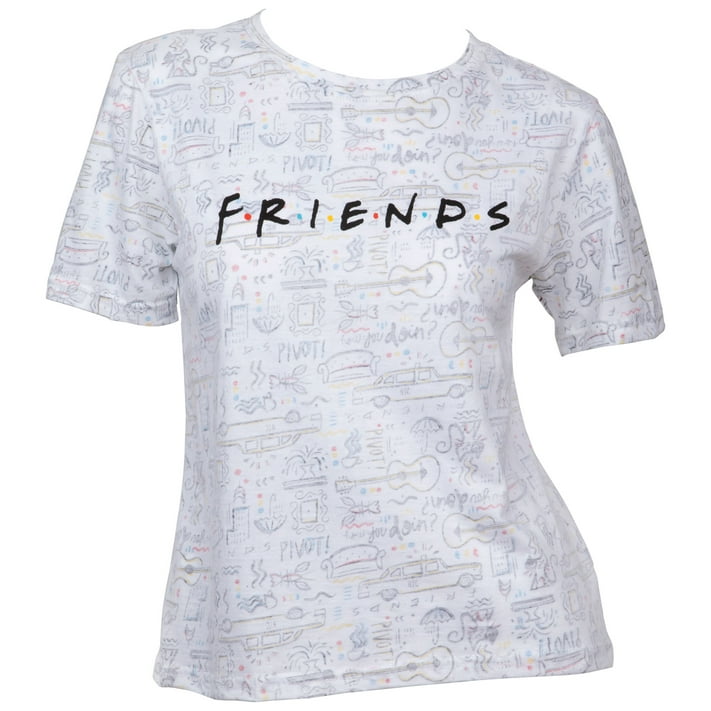 Friends TV Show Text Over All Over Print T-Shirt-XSmall - Walmart.com