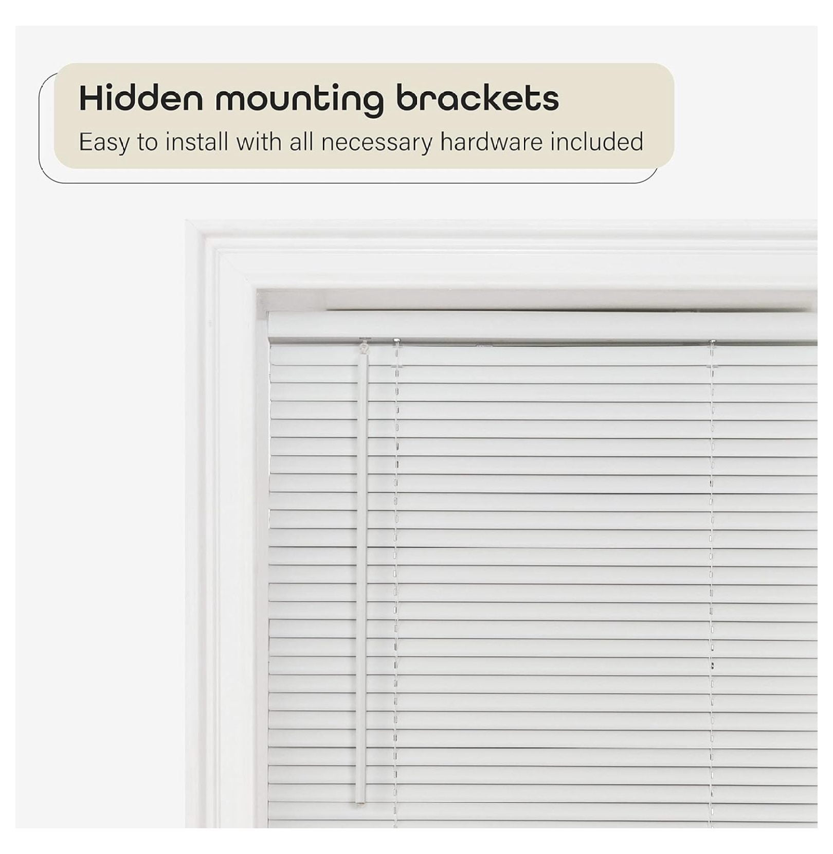 Cordless Room Darkening Mini Blind - 23 Inch Width, 64 Inch Length, 1" Slat Size - Pearl White- Cordless GII Deluxe Sundown Horizontal Windows Blinds for Interior by Achim Home Decor
