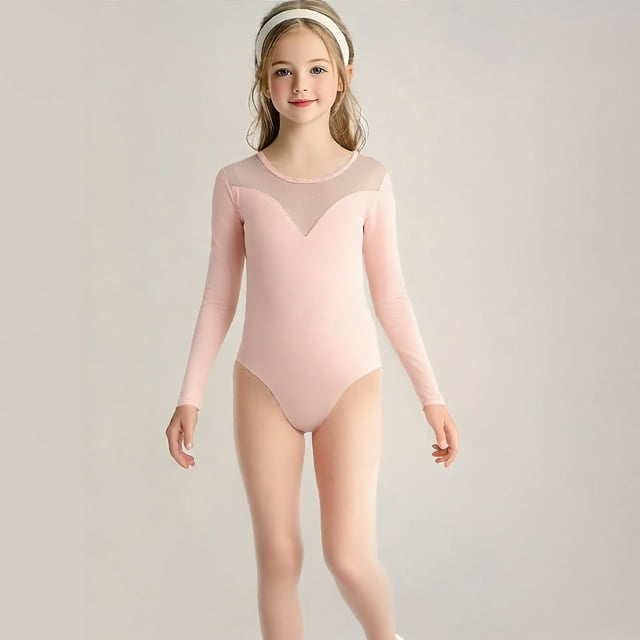 Toddler Kids Children Dance Clothes Long Sleeves Training Clothes Performance Jumpsuit