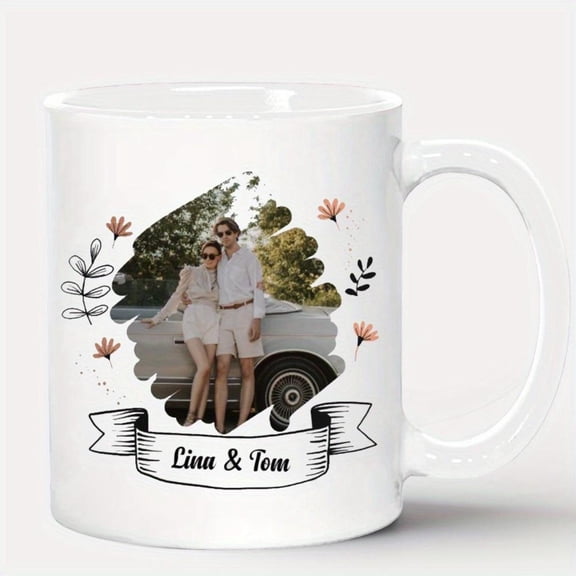 1pc Custom Photo Mug 11oz Personalized Couple S Keepsake Valentine S Day Durable Ceramic Coffee Cup with Linn Tom Design Couples