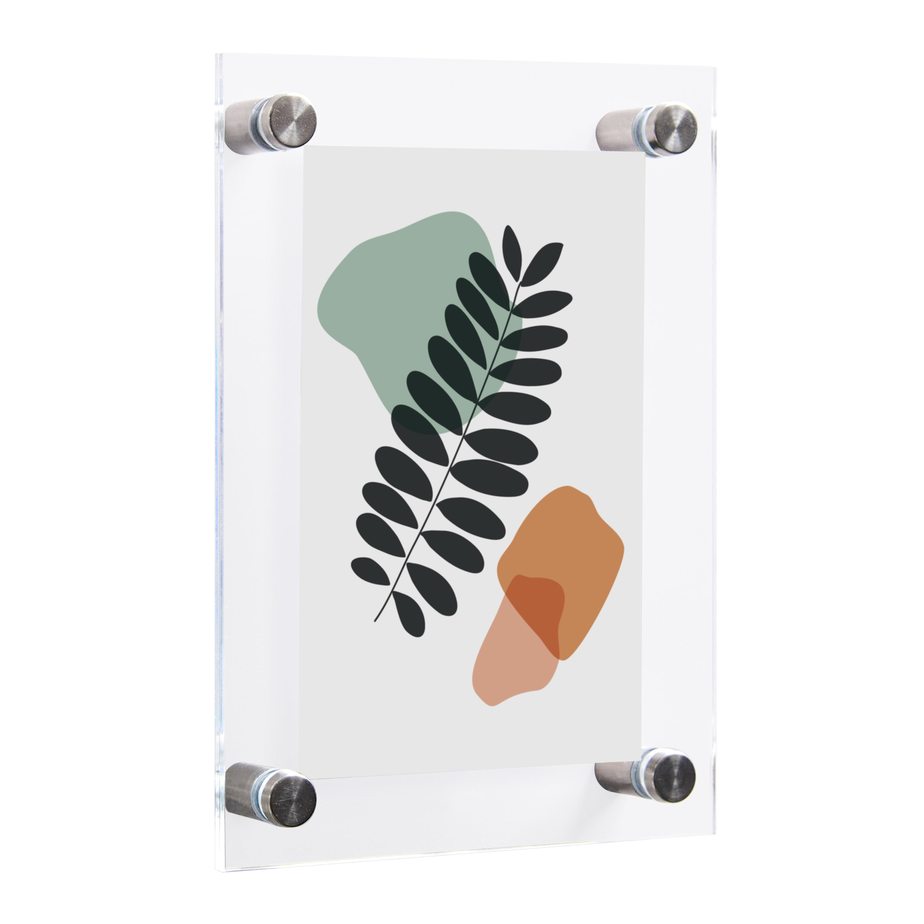 Better Homes & Gardens Silver 3.5x5 Floating Acrylic Frame with Silver Wall mount Hardware