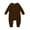 Brown, variant on Newborn Infant Unisex Baby Boy Girl Button Solid Romper Bodysuit Long Sleeve One Piece Jumpsuit Clothes