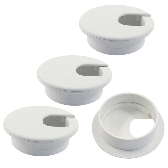 4 Pcs 2 Inch White Desk Grommet, Plastic Cable Hole Cover | Desk Wire Cord Organizer, For Office Equipment, Computer Table