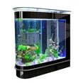Black Luxury 125Gal LED Aquarium Kit, Large Glass Fish Tank with Tri