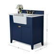 thumbnail image 3 of Ancerre Designs Adeline 36" Wood Bathroom Vanity Set in Heritage Blue, 3 of 12