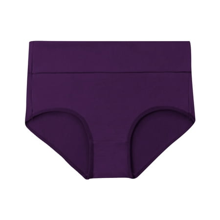 

Tangnade Ladies casual underwear bra Women s High Waisted Cotton Underwear Stretch Briefs Soft Full Coverage Panties Purple M